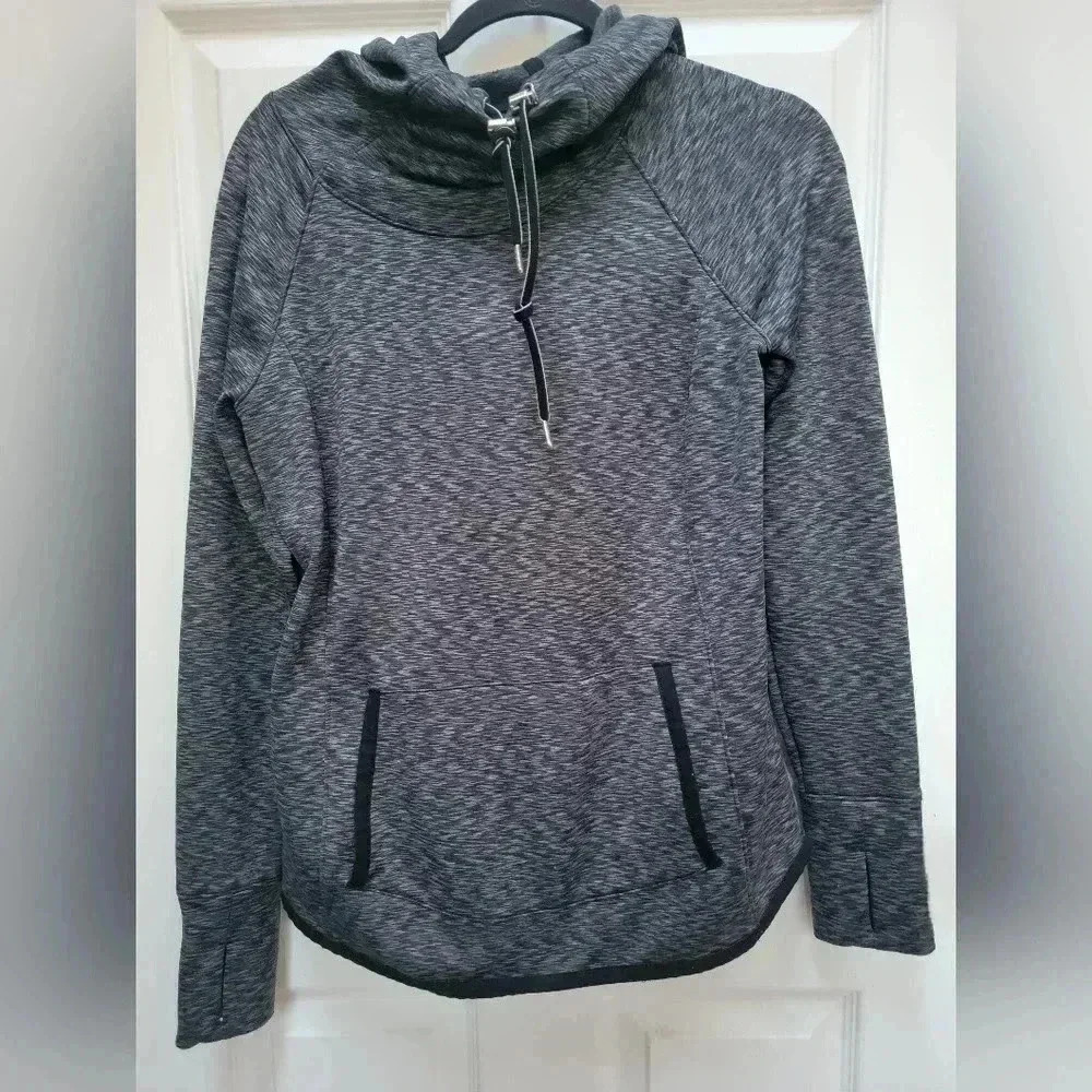 Athleta Space Dye Tranquility Cowl Neck Pullover Sweatshirt Size Small
